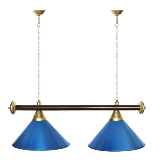 Лампа STARTBILLIARDS 2 пл. RAL (плафоны голубые, штанга зеленая)
