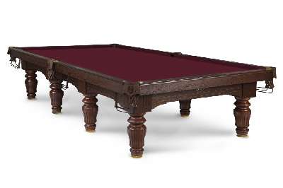 Барон М СБ 8 ясень сосна (Пул, №4, Сукно amp;quot;Euro Pro 50amp;quot; ш1.98м бургундия, Скат, Накл эл-ты латунь, Без фольги)