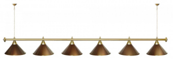 Лампа STARTBILLIARDS 6 пл. (плафоны хром,штанга антик медь,фурнитура золото)