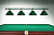 Лампа STARTBILLIARDS 4 пл. (плафоны зеленые,штанга зеленая,фурнитура золото)
