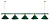 Лампа STARTBILLIARDS 5 пл. (плафоны зеленые,штанга золотая,фурнитура золото)
