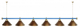 Лампа STARTBILLIARDS 6 пл. (плафоны хром,штанга антик медь,фурнитура золото)