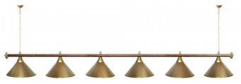 Лампа STARTBILLIARDS 6 пл. (плафоны хром,штанга антик медь,фурнитура золото)
