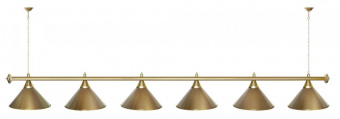 Лампа STARTBILLIARDS 6 пл. (плафоны хром,штанга антик медь,фурнитура золото)