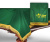 Чехол для б/стола 12-2 (зеленый с зеленой бахрамой, с логотипом)