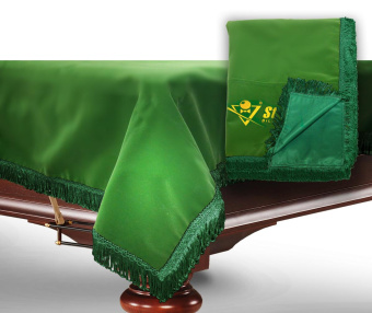 Чехол для б/стола 8-3 (зеленый с зеленой бахромой,с логотипом)