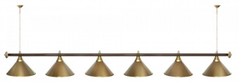 Лампа STARTBILLIARDS 6 пл. (плафоны хром,штанга антик медь,фурнитура золото)