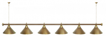 Лампа STARTBILLIARDS 6 пл. (плафоны хром,штанга антик медь,фурнитура золото)