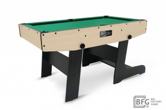 Бильярд BFG Compact Moby 4 (Йоркшир) (Пул, йоркшир/черный (ЛДСП), ЛДСП_16, Сукно Euro Pro 30 ш1.98м Yellow green, Х/б сетка)