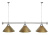 Лампа STARTBILLIARDS 3 пл. (плафоны коричневые,штанга коричневая,фурнитура золото)