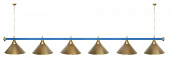 Лампа STARTBILLIARDS 6 пл. (плафоны хром,штанга антик медь,фурнитура золото)