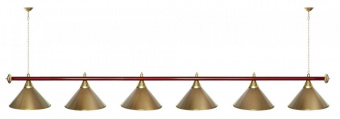 Лампа STARTBILLIARDS 6 пл. (плафоны хром,штанга антик медь,фурнитура золото)